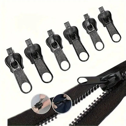 3/6/12pcs Instant Zipper Repair Kit, with Universal Design and Multiple Sizes, Portable Fast Repair Buckle, Replace Zipper, Suitable for Luggage and Clothing, Black