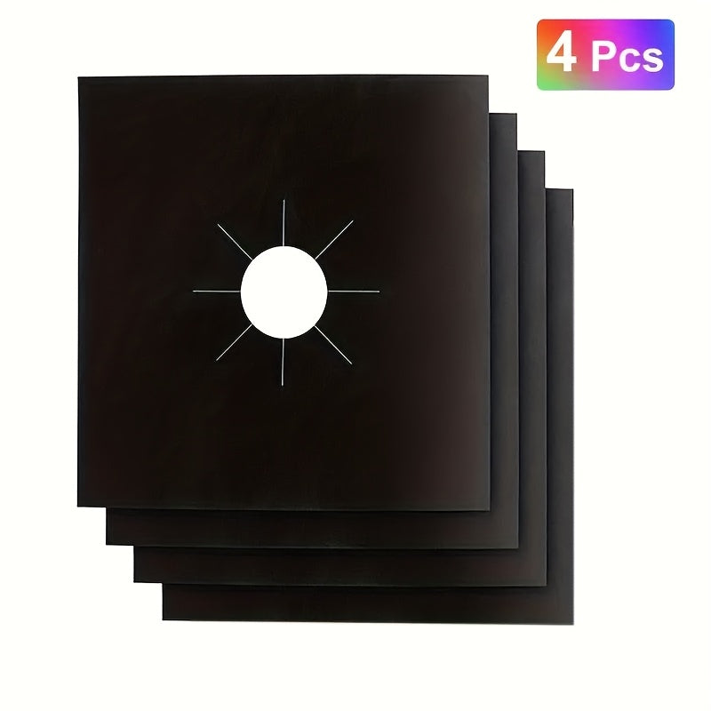 4pcs Double Thickness Non Stick Stove Burner Covers Reusable And Fast Cleaning For Gas Stoves Protects Cooking Surfaces And Prevents Scratches And Burns