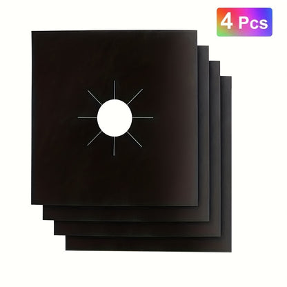 4pcs Double Thickness Non Stick Stove Burner Covers Reusable And Fast Cleaning For Gas Stoves Protects Cooking Surfaces And Prevents Scratches And Burns