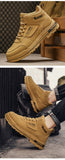 Zapatillas de skate de caña alta para hombre, antideslizantes y duraderas, ideales para caminar por la calle, viajar y actividades informales | Zapatillas retro de piel sintética a la moda para hombre