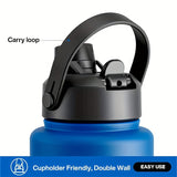 40oz Insulated Water Bottle with 2-in-1 Straw and Spout Lid, Keeps Cold for 24H, Leak-Proof, BPA-Free, Double Wall Stainless Steel Water Bottle for Sports, Gym, Travel, Office and School Eid Al-Adha Mubarak