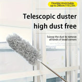 Extra-Long Retractable Duster with Bendable Head - Reusable & Washable for High Ceilings, Furniture & Car Cleaning