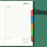Cuaderno planificador diario QS 2025: organizador de gestión del tiempo de 365 días con resúmenes semanales y mensuales, y recordatorios de autodisciplina para una planificación de vida eficiente.