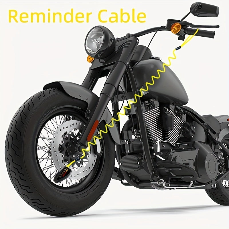 110dB Loud Alarm Disc Brake Lock Set with Reminder Cable, USB Type-C Rechargeable, Anti-Theft Motorcycle and Bicycle Security Lock with 2 Unique Keys, Waterproof, Quick Charge in 1.5 Hours, Innovative Motorcycle Helmet Design