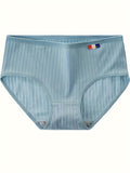 5pcs Comfortable Women's Breathable Cotton Bikini Panties - Low Rise, Solid Color Underwear for Casual Attire