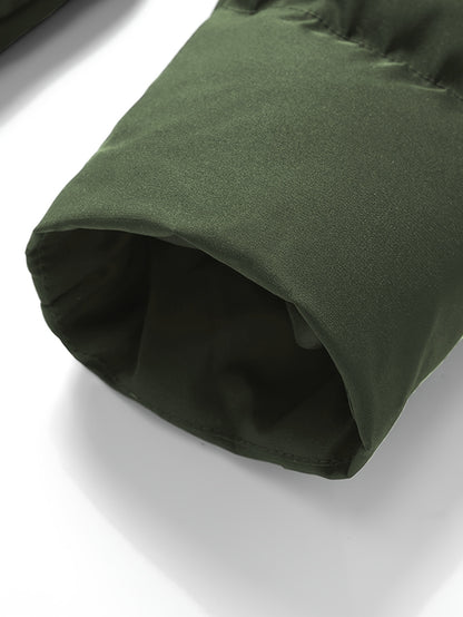 Men'S Solid Color Jacket, Comfy Warm Trendy Winter Cold-Proof Outwear As Gift
