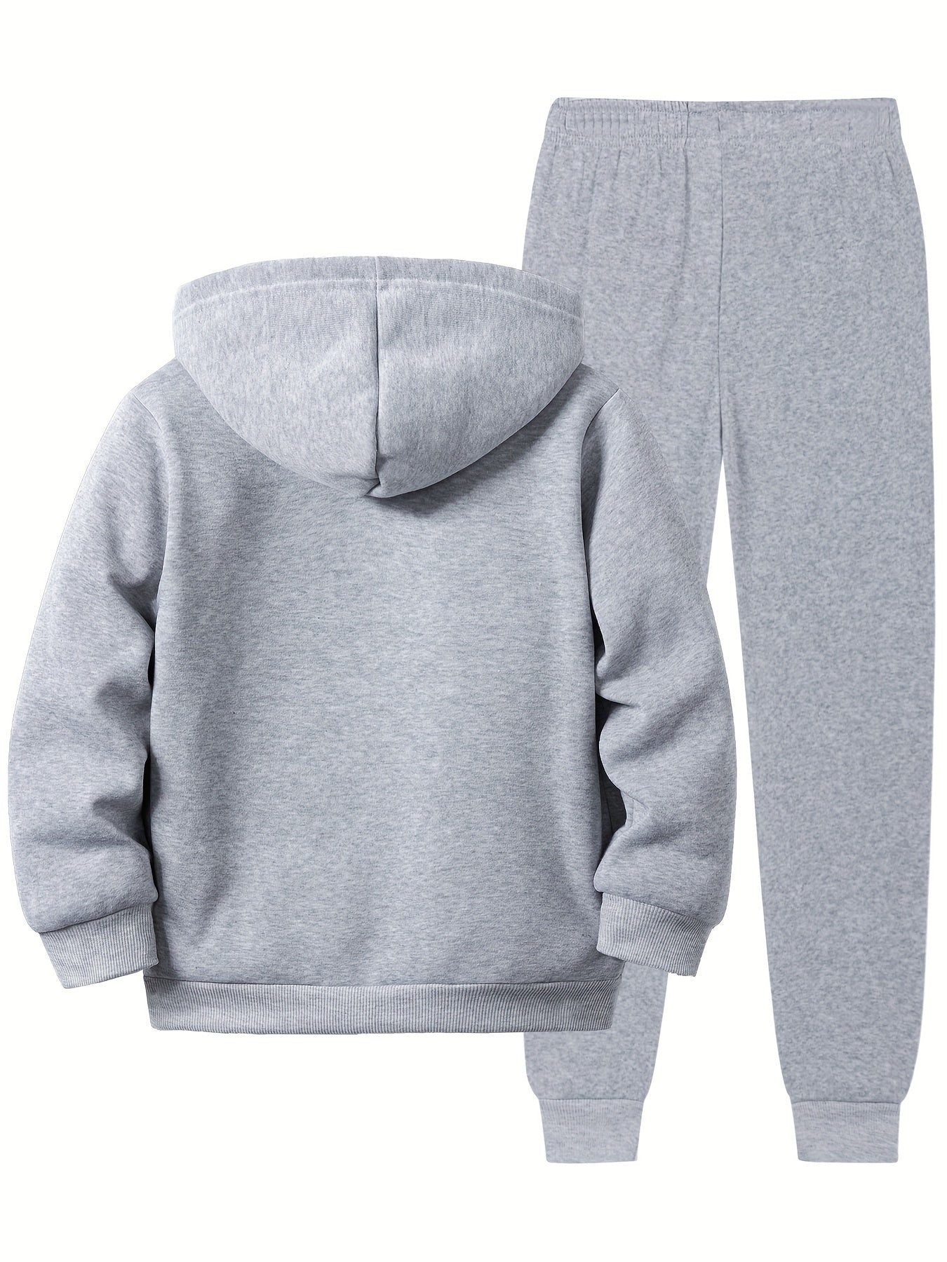 Kids' Soccer Player Print Hooded Tracksuit Set - Polyester Hoodie and Sweatpants with Zipper, Long Sleeve, Casual Geometric Pattern, Slight Stretch Fabric for Daily Wear and Jogging, Fall/Winter Collection for Boys and Girls,