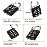 1pc Combination Password Rotary Padlock, Durable Alloy, Secure Number Code Lock For Suitcase, Luggage, Drawer, Bicycle, Travel, Cabinet Security