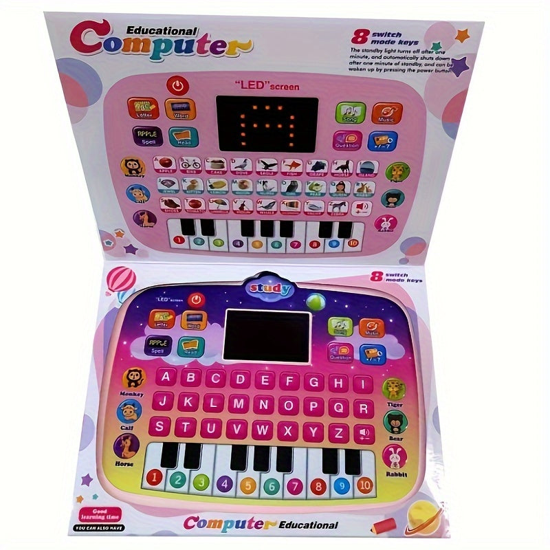 Kids Tablet Toddler Learning Pad With LED Screen Teach Alphabet Numbers Word Music Math Early Development Interactive Electronic Toy For Boys &amp; Girls (Battery Not Included) Halloween Christmas Gift