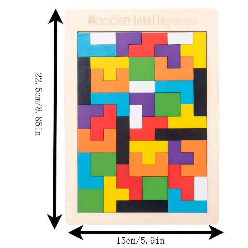 Building Blocks Puzzles Educational Toys Tangram Puzzles Smart Color 3D Colorful Building Blocks Games Educational Gifts For Kids Halloween Christmas Gift