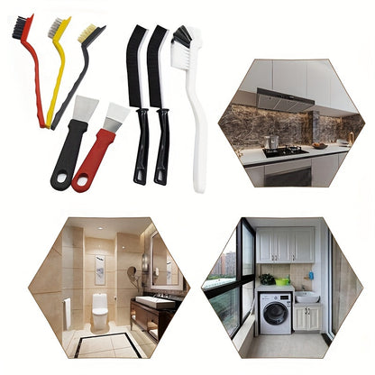8pcs Multi-Function Cleaning Brush Set - Durable Stainless Steel & Plastic Tools for Kitchen, Bathroom, and Outdoor Use - Includes Stove, Range Hood, Refrigerator Gap, Cup, and Lobster Brushes