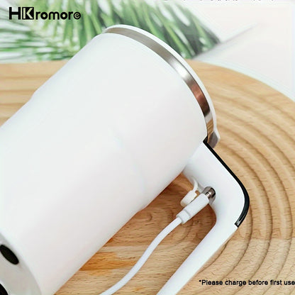 HKromore 1pc Intelligent Temperature Measurement, Magnetic Automatic Stirring Cup, Electric Portable Coffee Cup, Milkshake Cup, Anti Settling Design, Intelligent Temperature Measurement, Electromagnetic Capsule, 304 Stainless