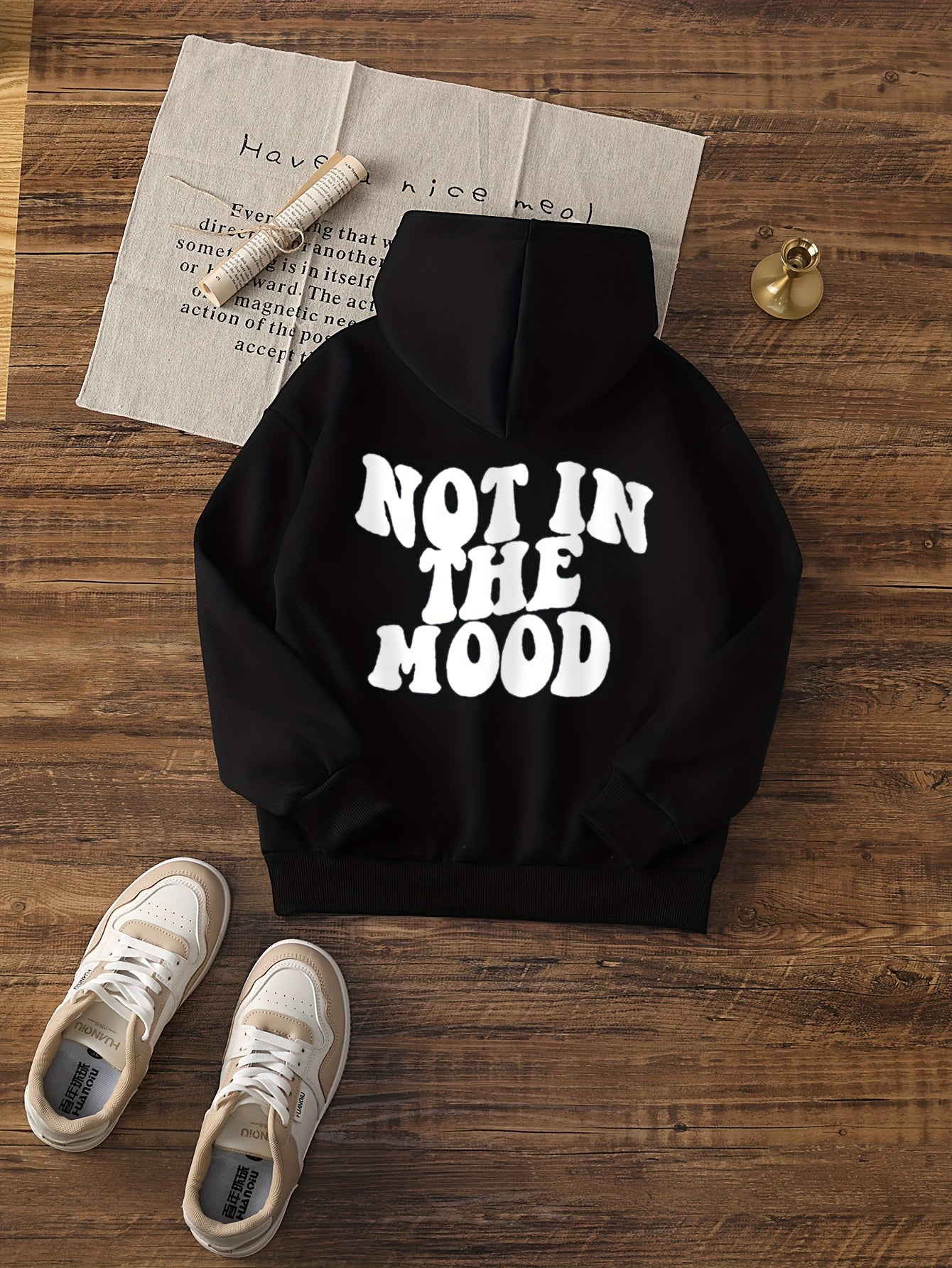 Girls' Cozy Hooded Sweatshirt - Casual Long Sleeve Pullover with Letter Print, Perfect for Fall/Winter - Machine Washable