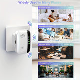 WiFi Range Extender Repeater 300Mbps, Wireless Signal Amplifier Router Booster, Power Adapter, 175V-265V Voltage, European Plug, No Battery Included