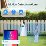 JOOAN 4K Outdoor Dual Lens PTZ WiFi Camera, 5G Compatible, Wall Hanging, 1296p Video, Two-Way Audio, HD Resolution, Application Control, Audio & Motion Alerts, Color Display, USB Power, without Battery, for Security Monitorin