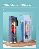 1pc, USB Rechargeable Portable Juicer, Mini Blender, Mini Ice Crusher With Three Modes, Digital Display And 12- Blades, Easy-to-Clean, Suitable For Travel, Fresh Juice Maker, Kitchen Stuff
