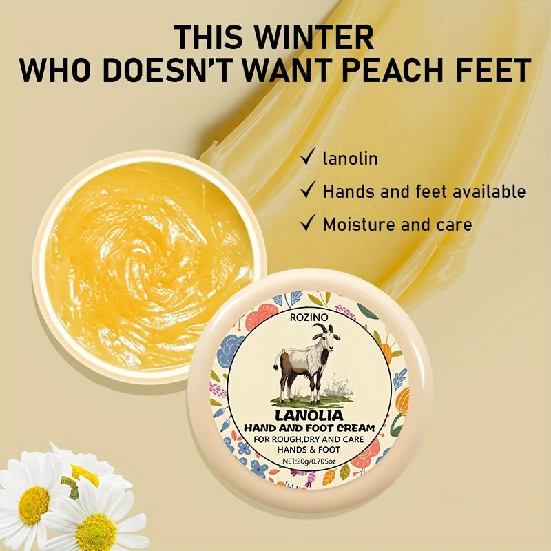 Lanolin Cream for Cracked Hands And Feet, Rich in Lanolin And Hyaluronic Acid, Deeply Moisturizes, Says Goodbye to Cracked And Dry Hands And Feet in Winter, Long-Term Use Makes The Skin of Hands And Feet Soft, Smooth, Moistur