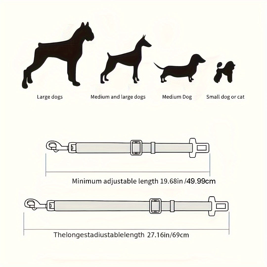 1pc Pet Seat Belt For Dog & Cat, Retractable Dog Seatbelt For Car, Adjustable Pet Safety Seat Belts