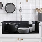 MEJE 80 x 46 Cm Drop-in 11 Gauge Stainless Steel Workstation Kitchen Sink ,Large Single Bowl, Color Black，Grey