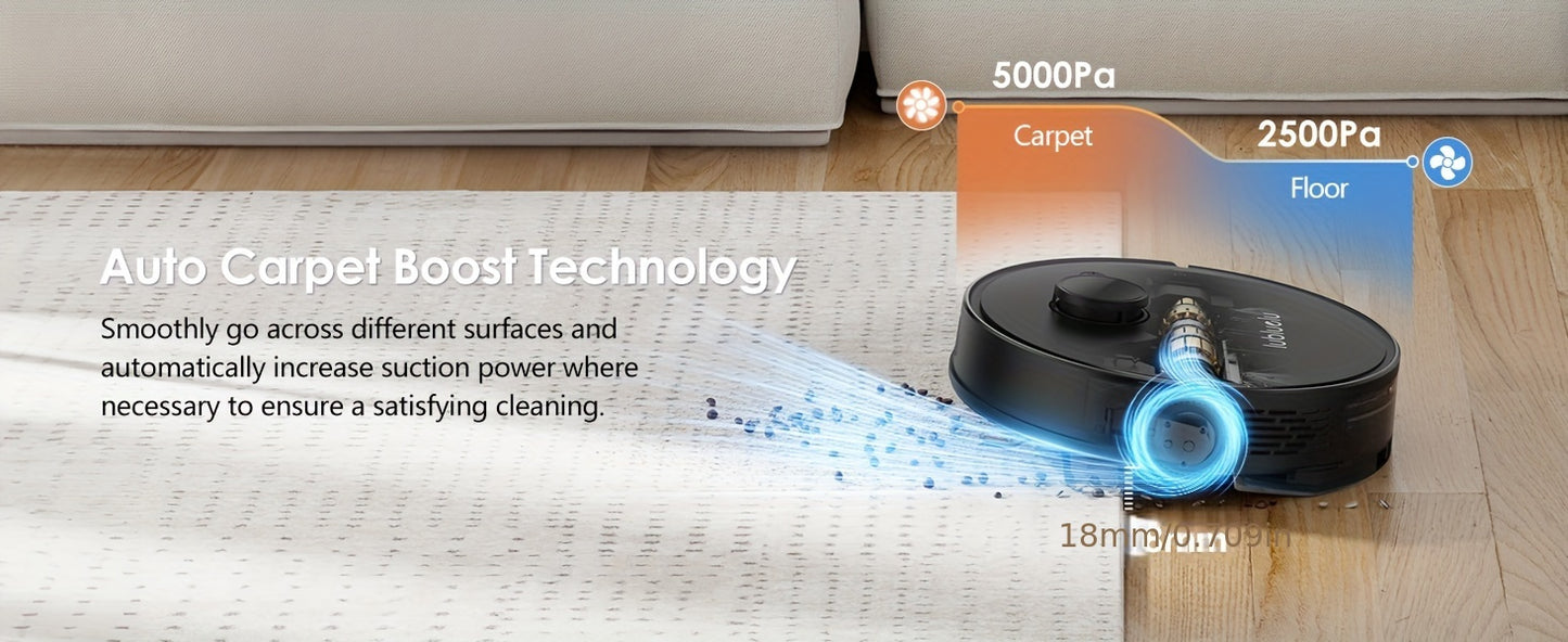 Robot Vacuum And Mop Combo 5000Pa, Lubluelu L15 Robot Vacuum, Auto-Charging, 5 Maps, 30 No-go Zones, WiFi/App, 3in 1 Robot Vacuum Cleaner for Pet Hair Carpet Hard Floor