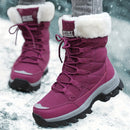 Women's Waterproof Insulated Snow Boots with Faux Fur Lining, Thick Rubber Sole, and Adjustable Laces for Winter Outdoor
