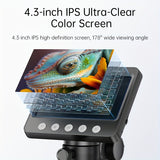 High-Definition 10.92cm Digital Microscope with 50-1000X Magnification, 8 LED Lights for Clear Image Capture - Ideal for Education, Research, Coin Appraisal & Soldering