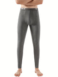 Men's Winter Fleece-Lined Thermal Pants - Slim Fit, Stretchy &amp; Warm Base Layer for Autumn/Winter
