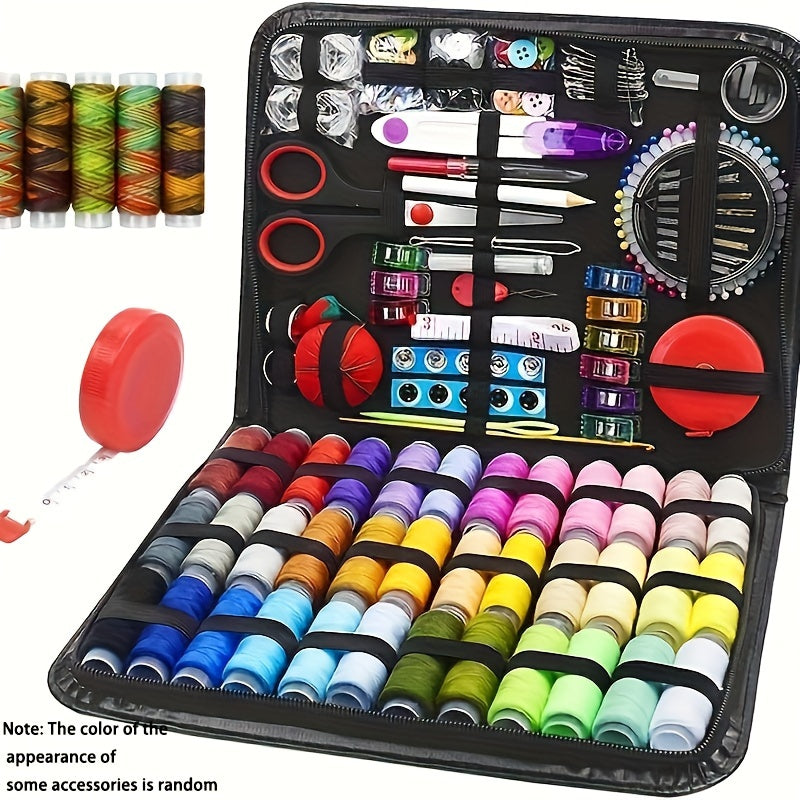 229 Piece Sewing Kit Gift Set for Grandma, Mom, Friends, Adult Beginners, Travelers - Portable Sewing Supplies & Accessories with Case - Includes Thread, Needles, Scissors, Tape Measure, Pins & More