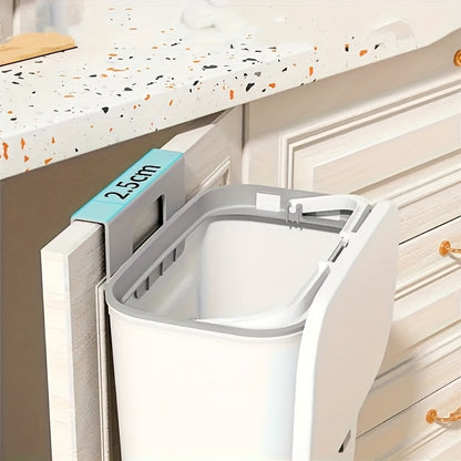 Papelera de pared blanca para cocina, fácil de limpiar y que ahorra espacio. Plástico duradero. Almacenamiento multifuncional.