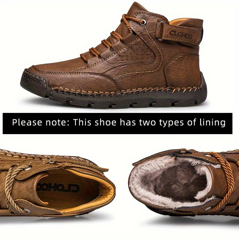 CLOHOO Men's High-Top Casual Sneakers - Comfortable, Non-Slip Rubber Sole, Lace-Up Shoes for Outdoor & Casual Attire