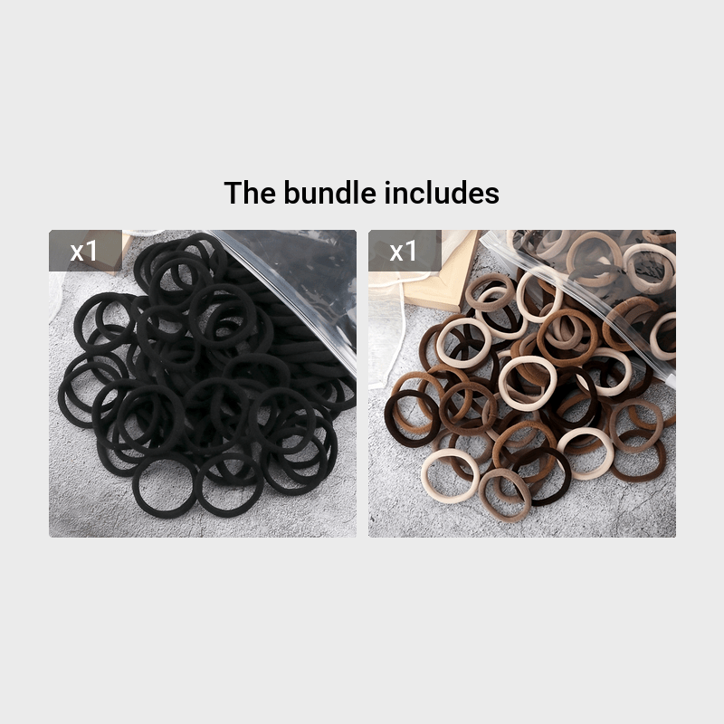 Juego de 50 bandas elásticas para el pelo para mujer, de 4 cm, de colores lisos y sencillos, accesorios para el cabello, coleteros.