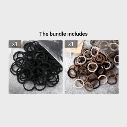 Juego de 50 bandas elásticas para el pelo para mujer, de 4 cm, de colores lisos y sencillos, accesorios para el cabello, coleteros.