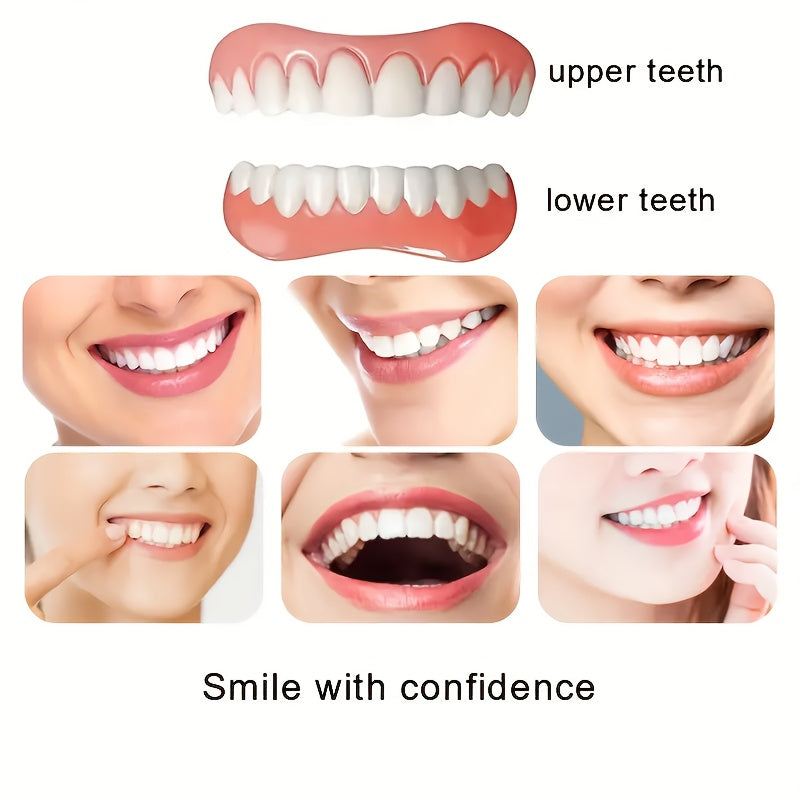 Durable &amp; Adjustable Dental Veneers - Comfort Fit, Easy-Clean &amp; Stain-Resistant False Teeth Accessories for Everyday Use