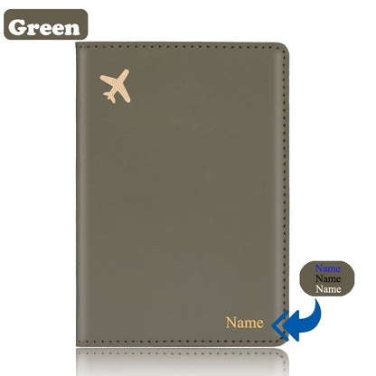 Minimalist Faux Leather Passport Cover with Custom Name - RFID Blocking, Water-Resistant Travel Wallet Card Holder for Men and Women, Lightweight Unlined Passport Pouch for Vacation