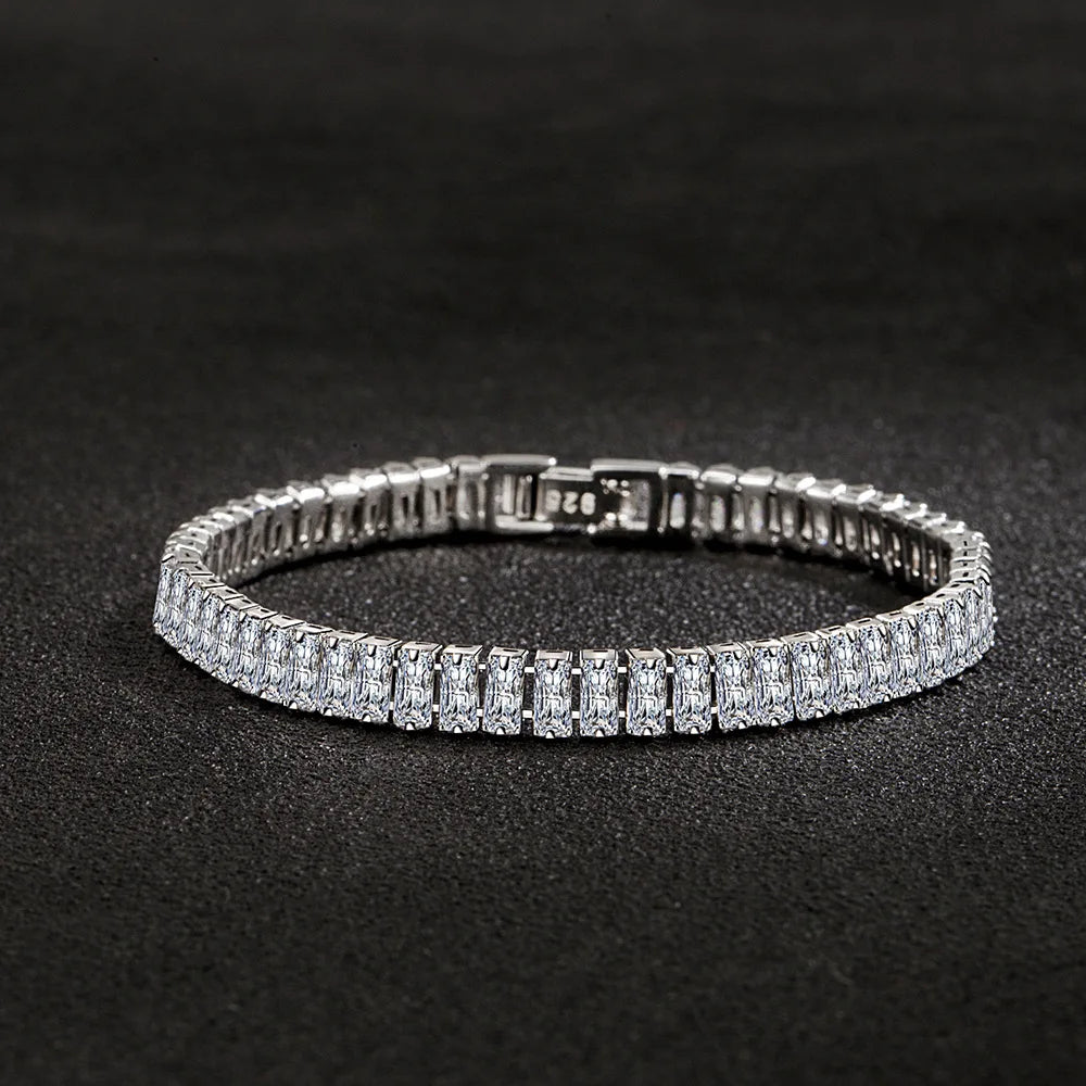 925 Sterling Silver Bracelet for Women, Noble Color, Crystal Hand, Charm, Wedding, Designer Jewelry, Party Gift, 18cm, Hot Sales 