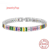 925 Sterling Silver Bracelet for Women, Noble Color, Crystal Hand, Charm, Wedding, Designer Jewelry, Party Gift, 18cm, Hot Sales 