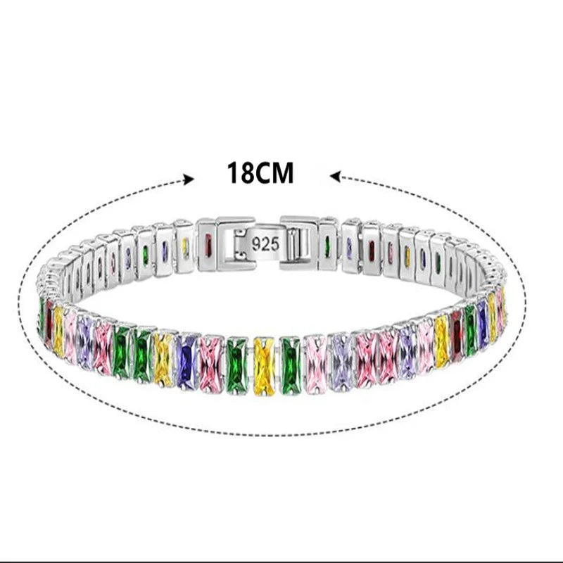 925 Sterling Silver Bracelet for Women, Noble Color, Crystal Hand, Charm, Wedding, Designer Jewelry, Party Gift, 18cm, Hot Sales 