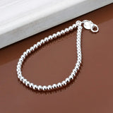 925 Sterling Silver Bracelets for Women, Charm Chain, 6mm Beads, Fashion Jewelry, Lady, Wedding, Factory Price 