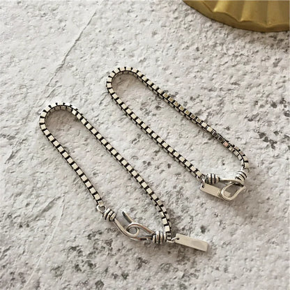 Pulsera geométrica de plata de ley 925 para mujer, dije sencillo, accesorio elegante, regalo de cumpleaños, joyería exquisita, envío gratis. 