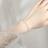Pulsera de cadena ajustable de plata de ley 925 para mujer, forma XO, diseño coreano, lujo, ideal para fiestas y bodas. 