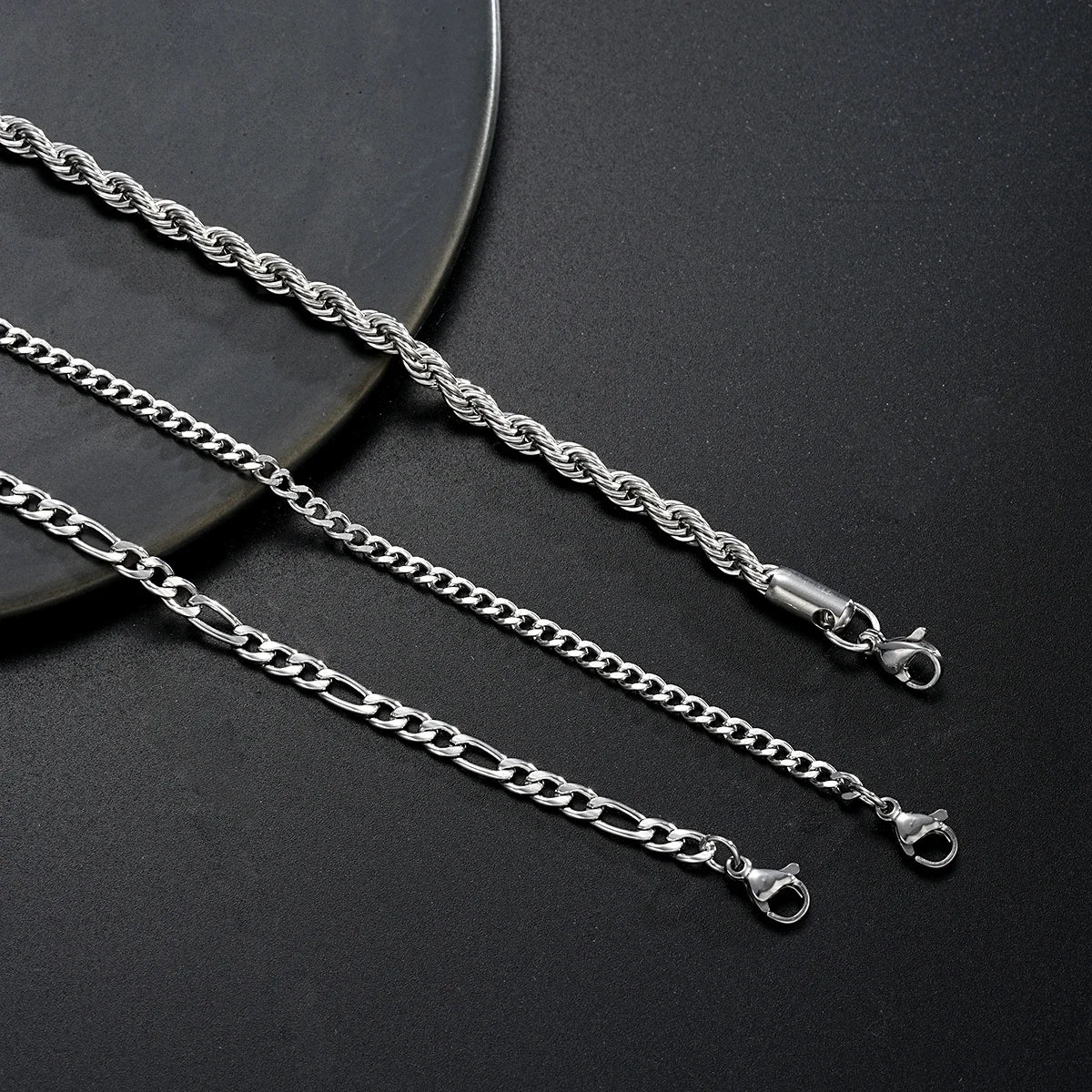 925 Sterling Silver Punk Figaro Bracelet Chain para Homens e Mulheres, Hip Hop Party Jewelry, Presentes de Moda, Atacado, Novo, 8"
