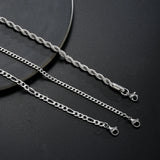 925 Sterling Silver Punk Figaro Bracelet Chain para Homens e Mulheres, Hip Hop Party Jewelry, Presentes de Moda, Atacado, Novo, 8"