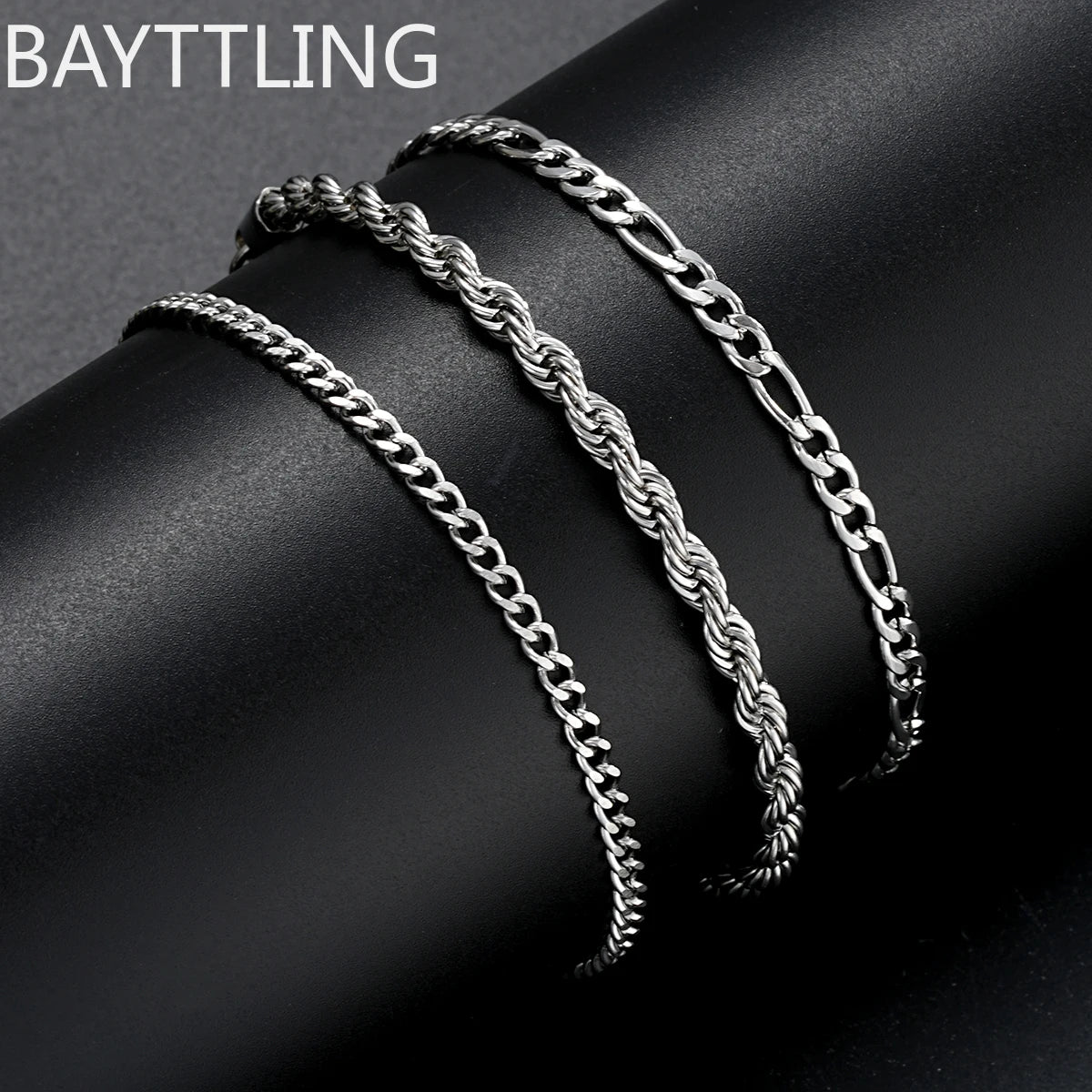 925 Sterling Silver Punk Figaro Bracelet Chain para Homens e Mulheres, Hip Hop Party Jewelry, Presentes de Moda, Atacado, Novo, 8"
