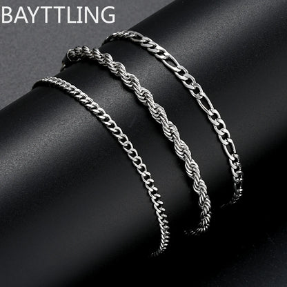 925 Sterling Silver Punk Figaro Bracelet Chain para Homens e Mulheres, Hip Hop Party Jewelry, Presentes de Moda, Atacado, Novo, 8"