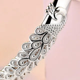 925 Sterling Silver Peacock Opening Screen Bracelet For Women Luxury Designer Texture Open Bangles Original Party Jewelry Gift 