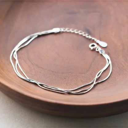 925 pulseira de prata esterlina para mulheres, braceletes simples, joias coreanas, moda quente