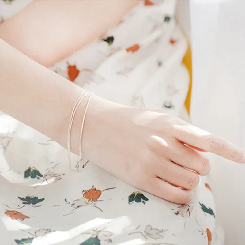 925 Sterling Silver Bracelet For Women Simple Bracelets Korean Jewelry Hot Fashion 