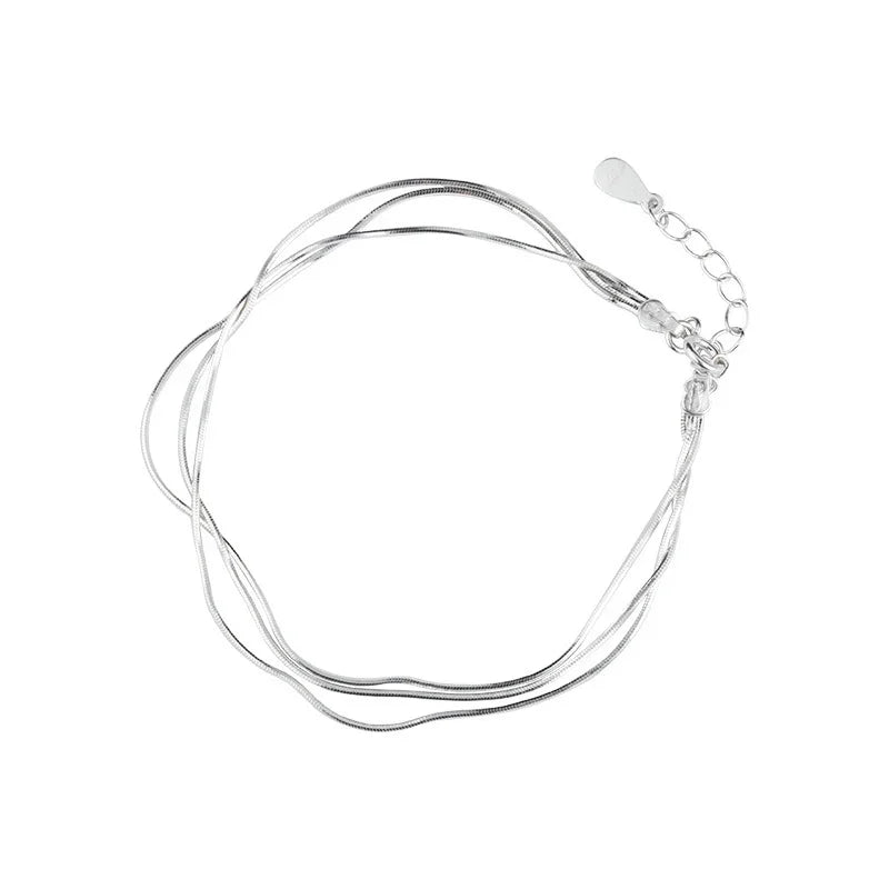 925 Sterling Silver Bracelet For Women Simple Bracelets Korean Jewelry Hot Fashion 
