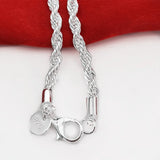 925 Sterling Silver Chain Bracelets for Men Women Braided Rope Male Fashion Jewelry High Quality New 4mm 