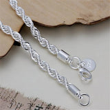 925 Sterling Silver Chain Bracelets for Men Women Braided Rope Male Fashion Jewelry High Quality New 4mm 